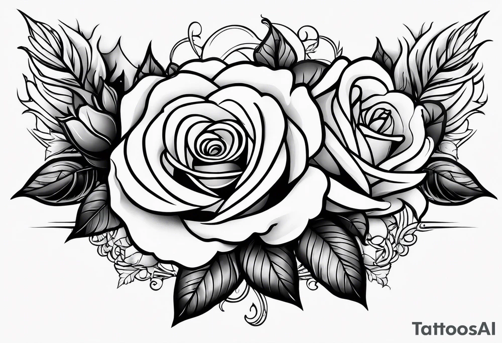 Roses, freedom and gun bullet tattoo idea