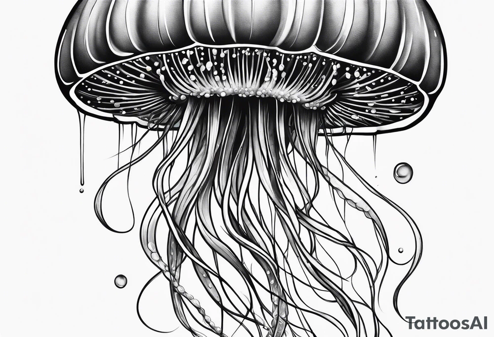 jellyfish with a small head and really long tentacles tattoo idea