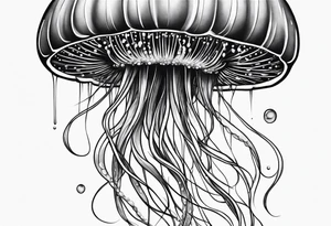 jellyfish with a small head and really long tentacles tattoo idea