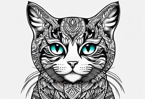 I need a tatto which will look like a pattern on the top of the head of tabby cats but without cat only pattern tattoo idea