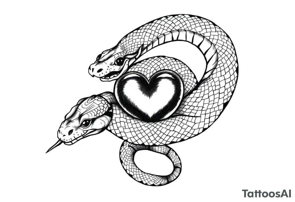 Can you give an example of a snake tattoo that wraps around the elbow and ends on the forearm on the ulnar side? With the words jealous, shame, and black heart subtly incorporated. tattoo idea