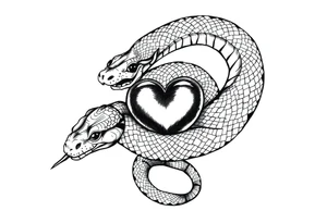 Can you give an example of a snake tattoo that wraps around the elbow and ends on the forearm on the ulnar side? With the words jealous, shame, and black heart subtly incorporated. tattoo idea