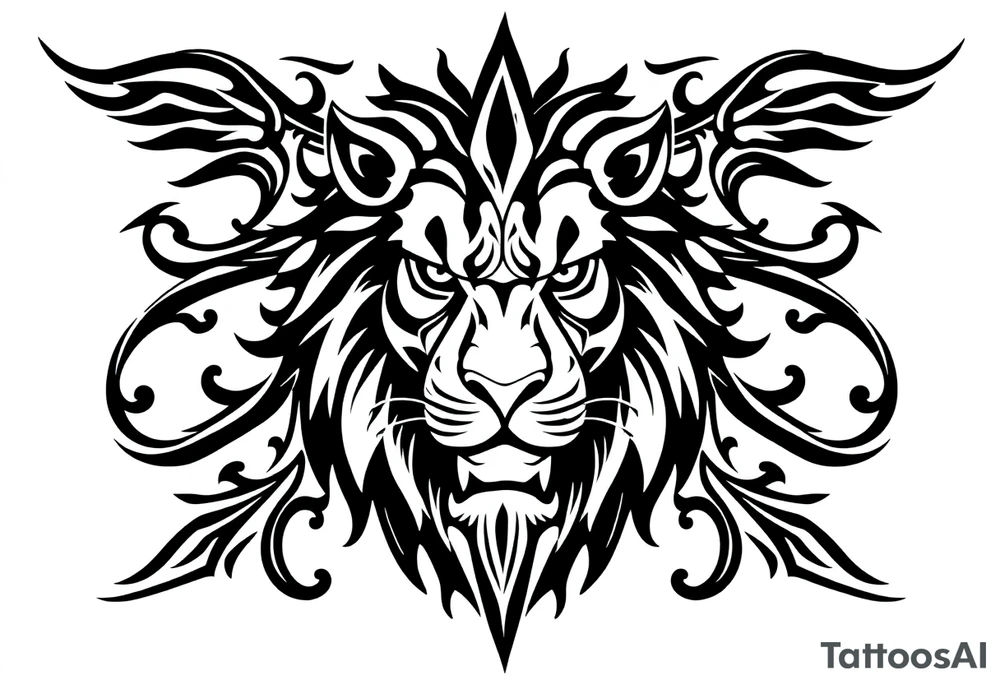 majestic lion tattoo idea