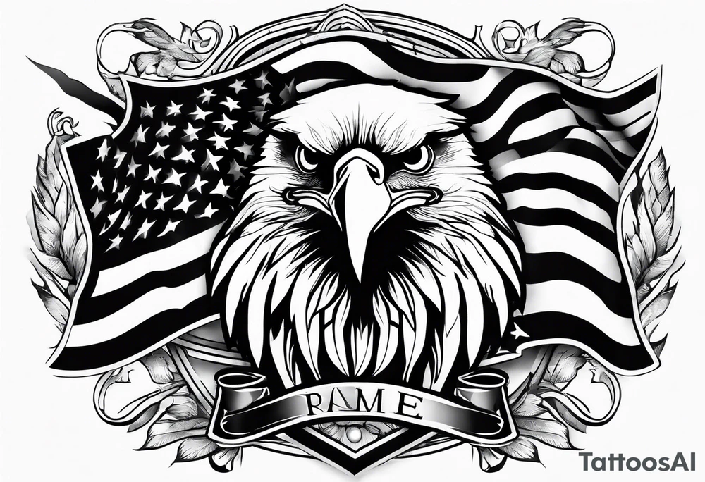 flag with eagle on it tattoo idea