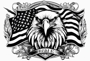 flag with eagle on it tattoo idea