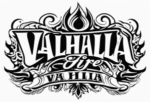 Valhalla on fire flames tattoo idea