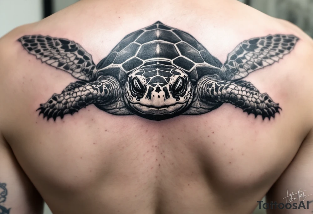 turtle facing tattoo idea