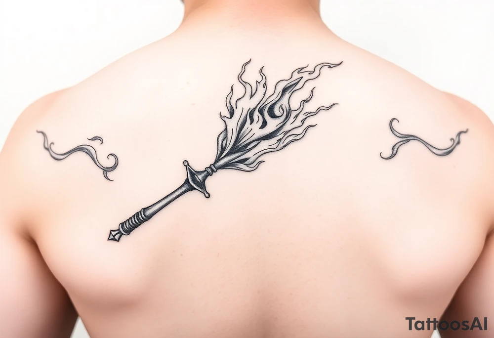 Fire staff spinning tattoo idea