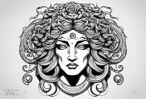 Scary Greek god medusa tattoo idea