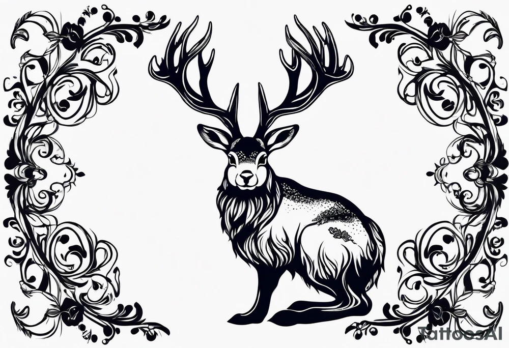 jackalope 
silhouette tattoo idea
