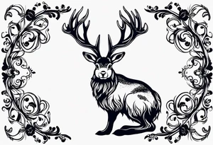 jackalope 
silhouette tattoo idea