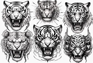 Etherial Tiger and lightning tattoo idea