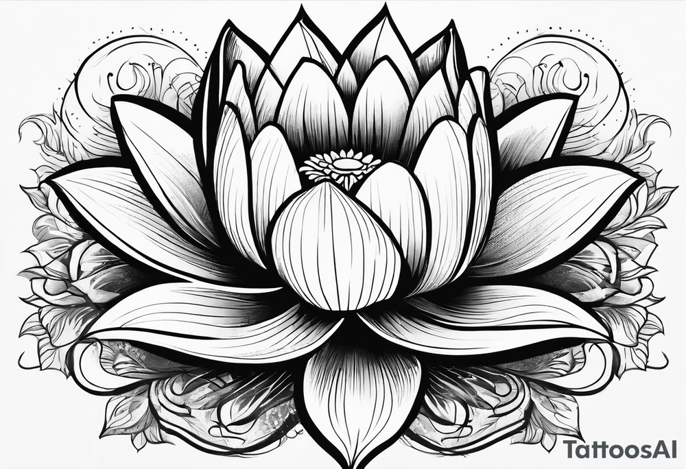 lotus flower with "para siempre" in writing tattoo idea