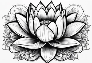 lotus flower with "para siempre" in writing tattoo idea