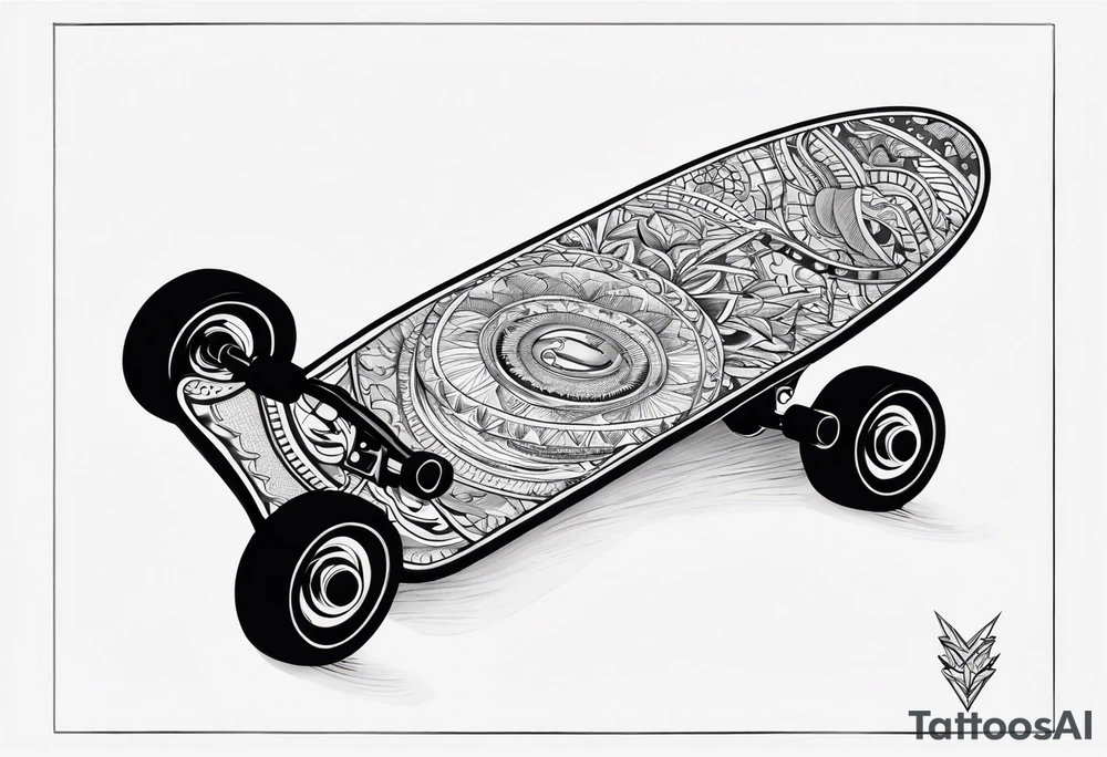 skateboard ride tattoo idea
