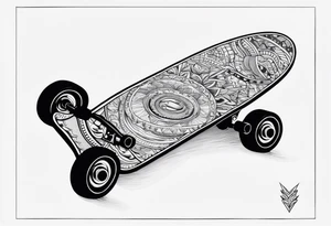 skateboard ride tattoo idea