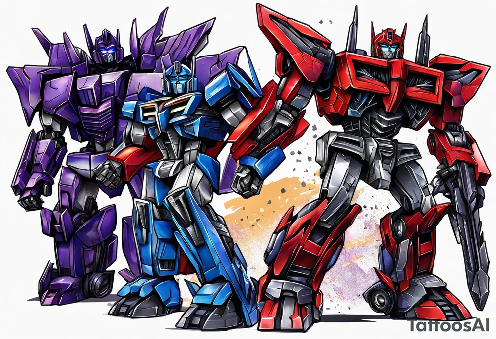 Transformers fighting decepticons tattoo idea