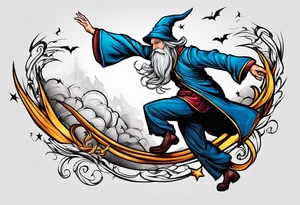 leaping wizard tattoo idea