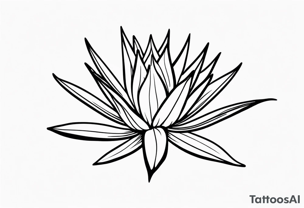 Aloe plant leaf tattoo idea