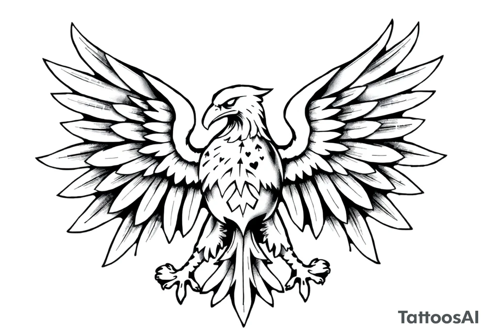 poland symbol and poker cards the wings of the eagle in the poland symbol are in the form of cards tattoo idea