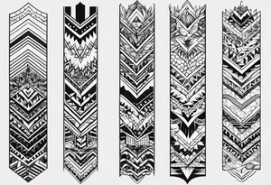 chevron 3 lines on calf tattoo idea