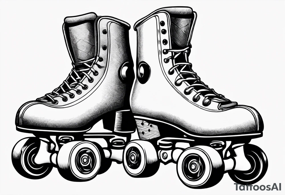 Pair of rollerskates tattoo idea