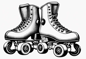 Pair of rollerskates tattoo idea
