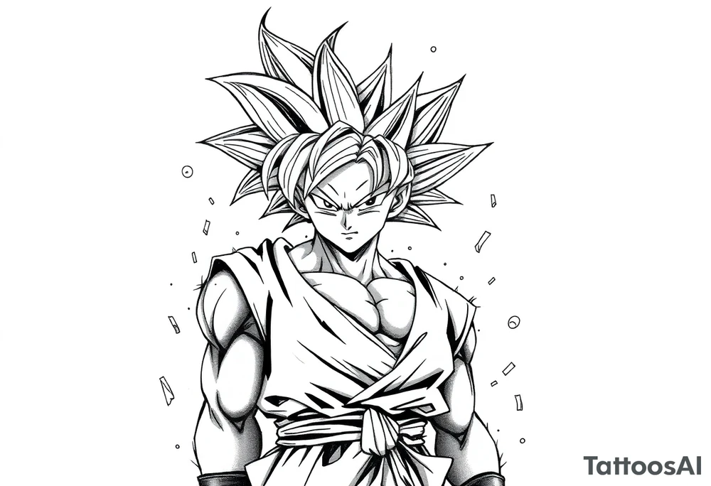 legendary dragonball z scene with energy aura and power effects tattoo idea