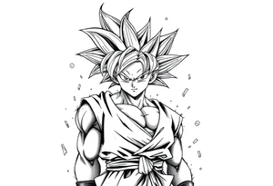 legendary dragonball z scene with energy aura and power effects tattoo idea