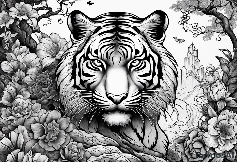 chinesische Mauer mit Tiger Ratte und schlange tattoo idea
