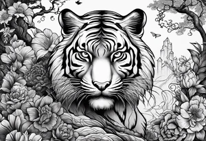 chinesische Mauer mit Tiger Ratte und schlange tattoo idea