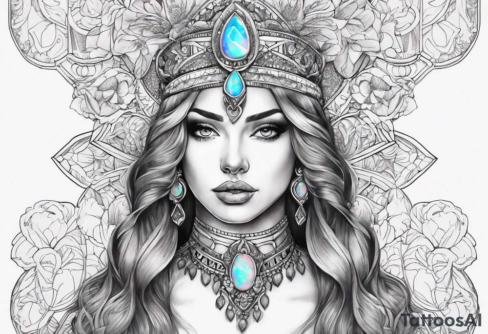 Opal stone tattoo idea