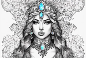 Opal stone tattoo idea