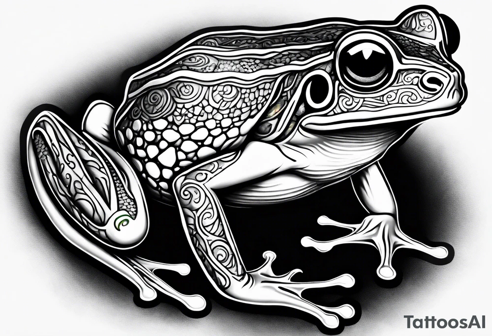 Rainbow flag frog tattoo idea