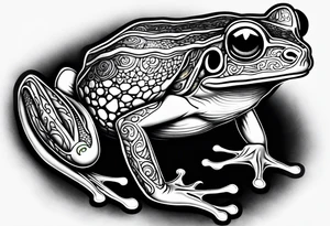 Rainbow flag frog tattoo idea