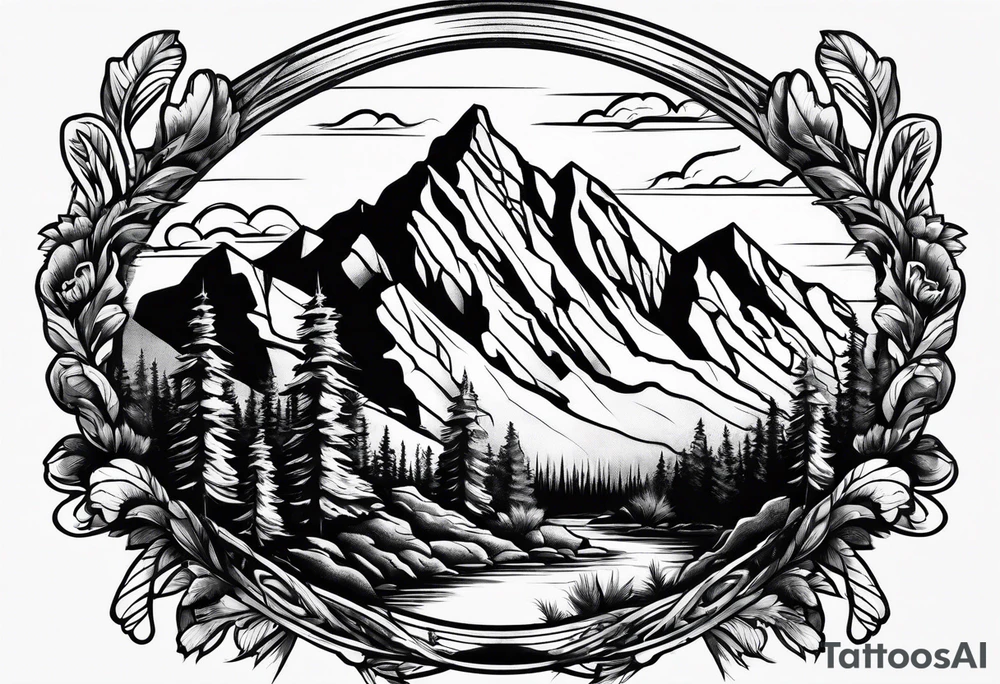 Rocky Mountains top of mountain tattoo idea