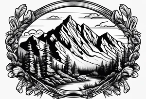 Rocky Mountains top of mountain tattoo idea