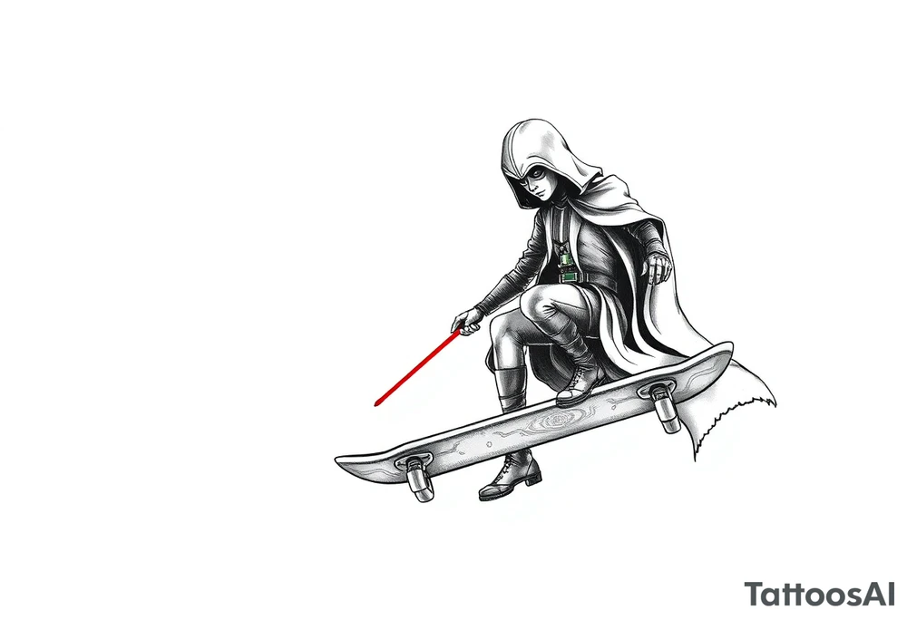 skateboarding Darth Carter, star wars, outdoors, future, memento mori tattoo idea
