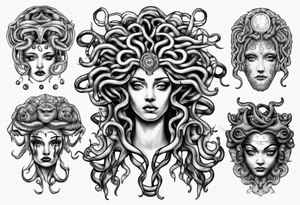 Medusa with no pupils tattoo idea