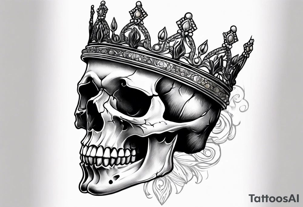 side profile 
skull crown tattoo idea
