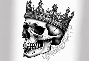 side profile 
skull crown tattoo idea