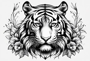 minimalist tiger water tattoo idea
