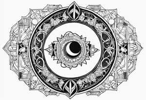 sternum tattoo for a woman
Mesoamerican themes like the sun and moon 
Ouroboros snake wrapped around an Orphic egg inside of a mirror tattoo idea