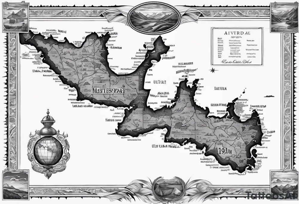 New Zealand map tattoo idea