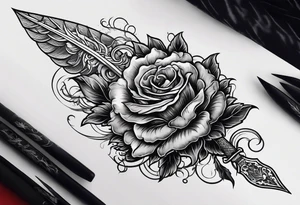 Black with a dagger tail. In the clouds with lightning. tattoo idea