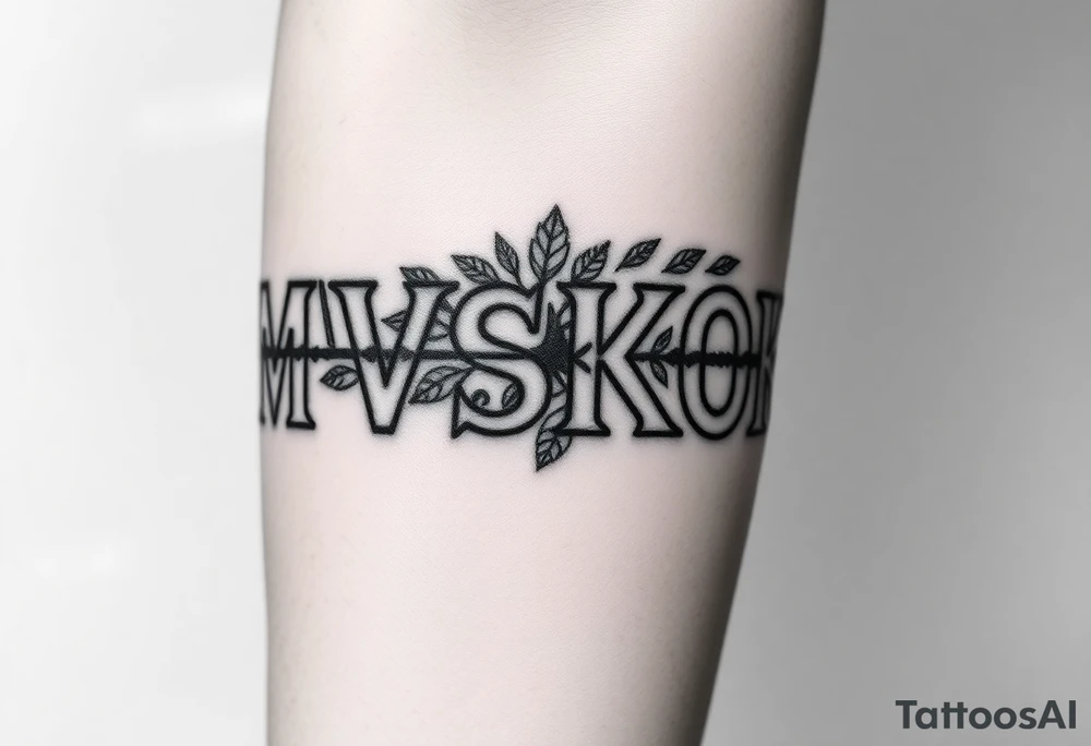 “MVSKOKE” shaded with Native American pattern tattoo idea