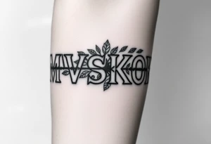 “MVSKOKE” shaded with Native American pattern tattoo idea