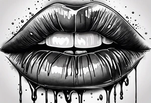 lips dripping wet tattoo idea