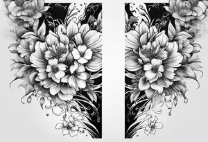 Full sleeve design with japanese blossoms tattoo idea