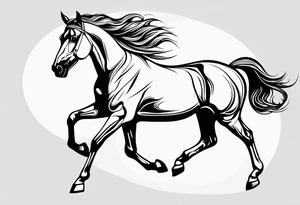 Horse drawn using simple lines tattoo idea